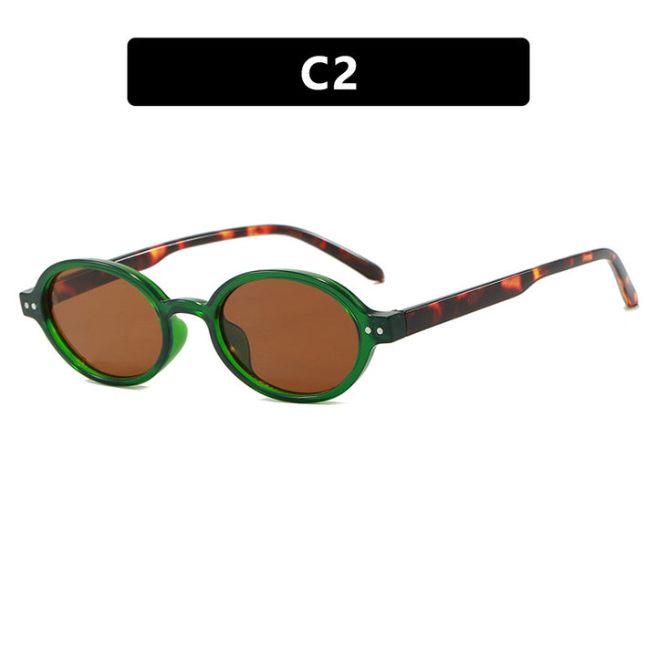 Ladies fashionable oval-shaped sunglasses with fancy frame Kalsten