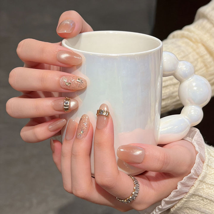 Elegant Nail Art Extensions with Pearl Accents Kalsten