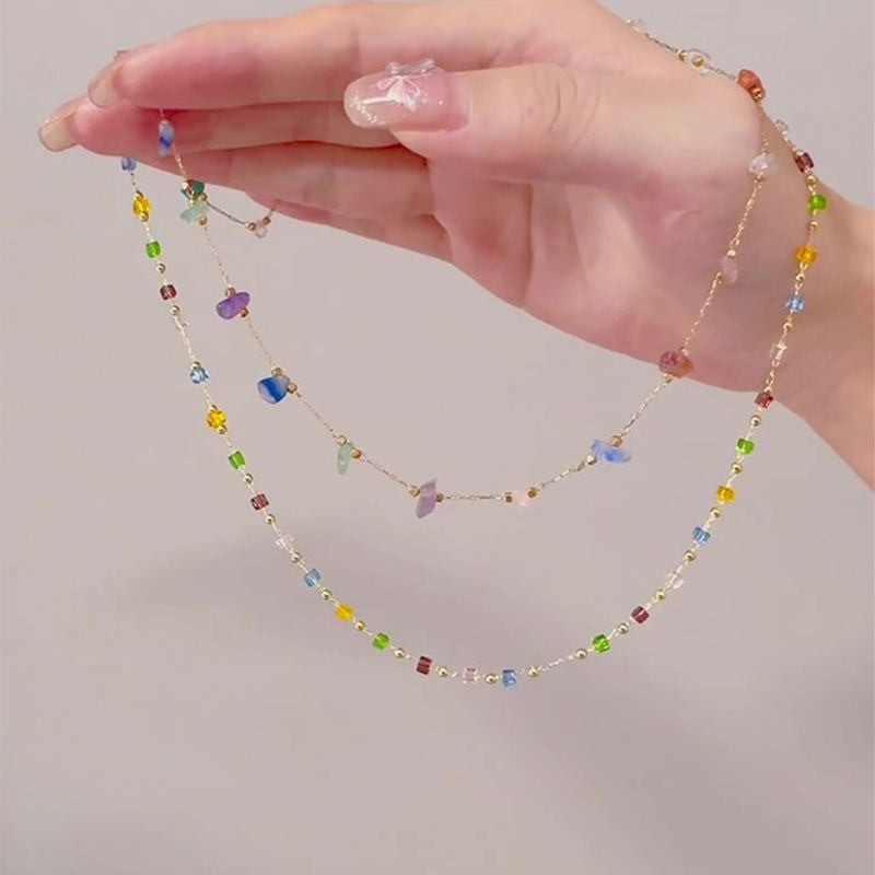 Dainty Beaded Chain Necklace Kalsten