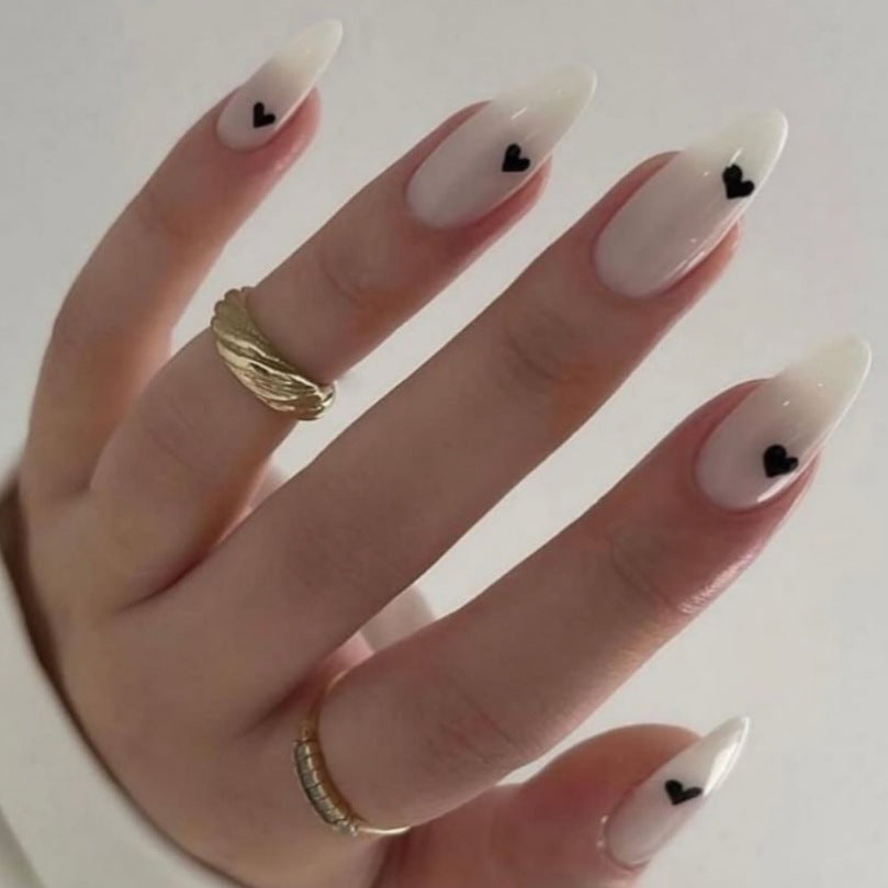 Heart-Accent Artistic Press-On Nails Kalsten
