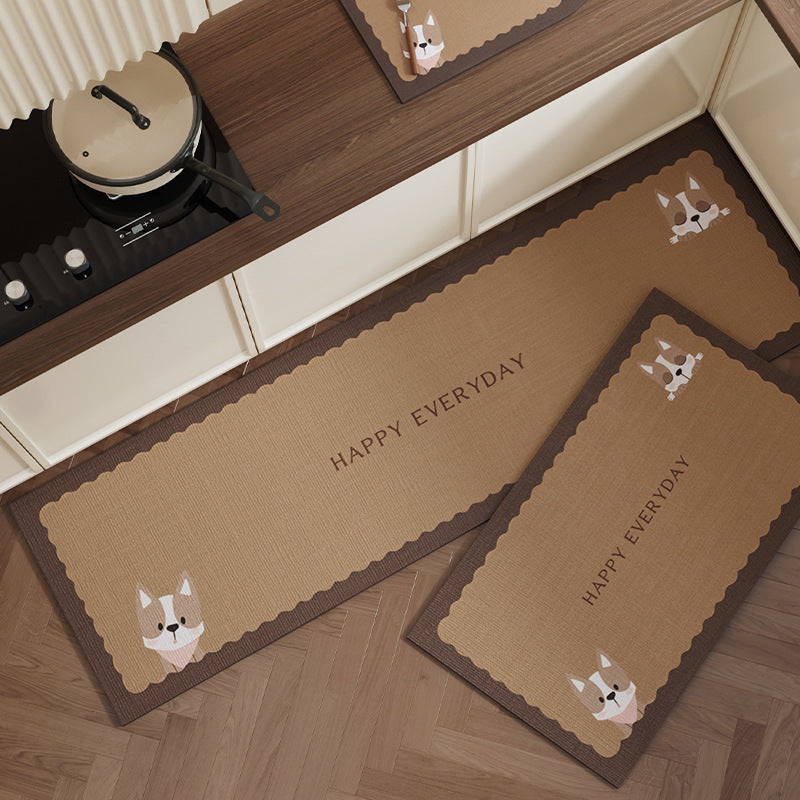Playful Dog-Themed Anti-Fatigue Kitchen Mat