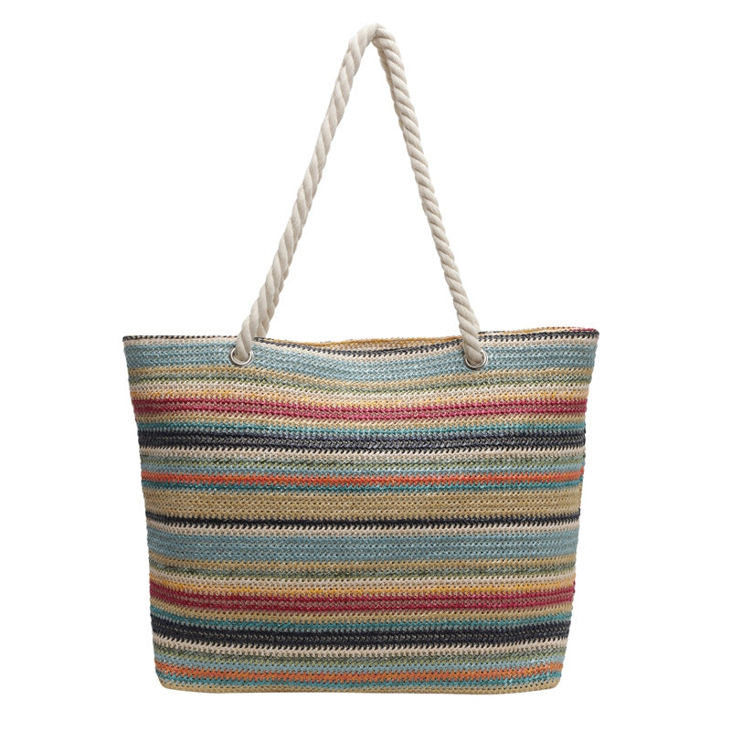 Spacious Striped Beach Tote Kalsten
