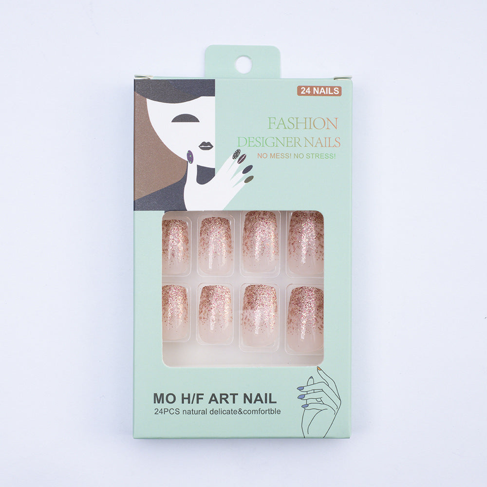 Glittering artificial nails with delicate gradient Kalsten