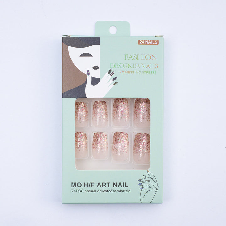 Glittering artificial nails with delicate gradient Kalsten