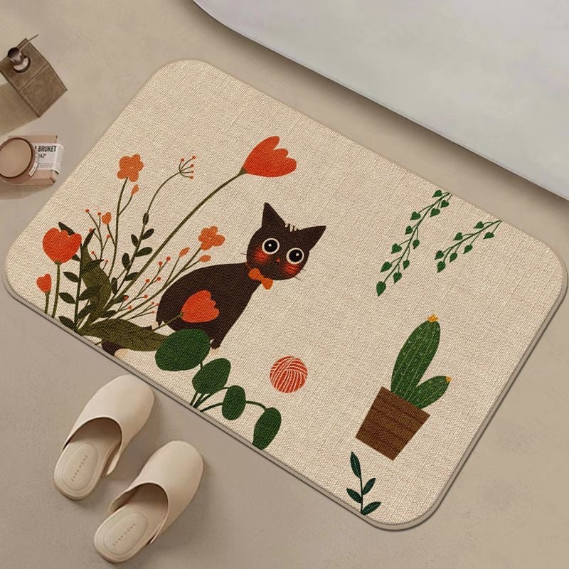 Cat-Themed Non-Slip Bath Mat