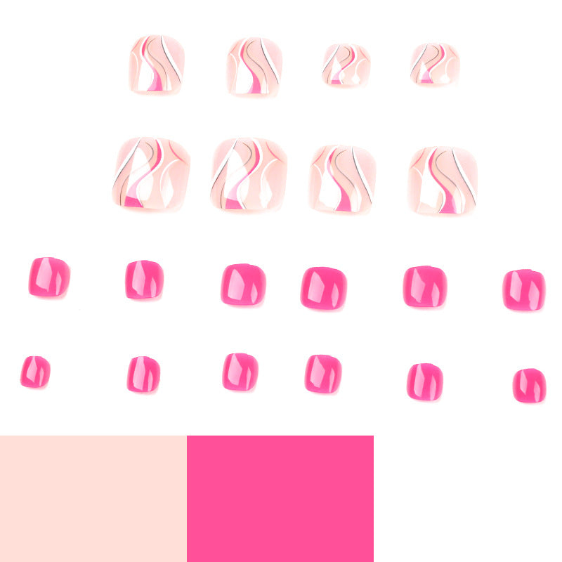 Artful toenail design with creative wave accents Kalsten