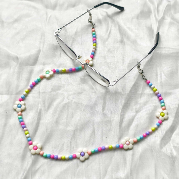 Playful glasses holder chain with floral patterns Kalsten