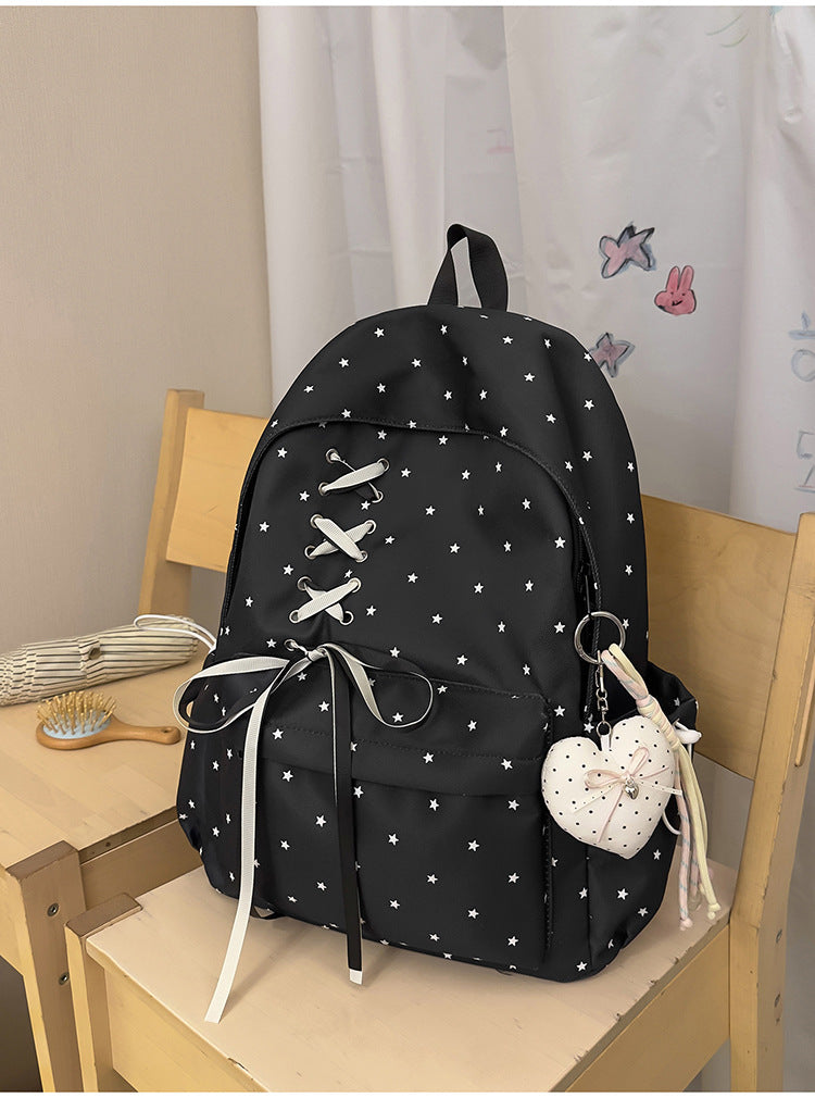 Star Print Decorative School Backpack Kalsten