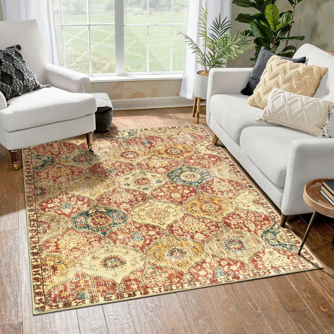 Geometric Floral Area Rug