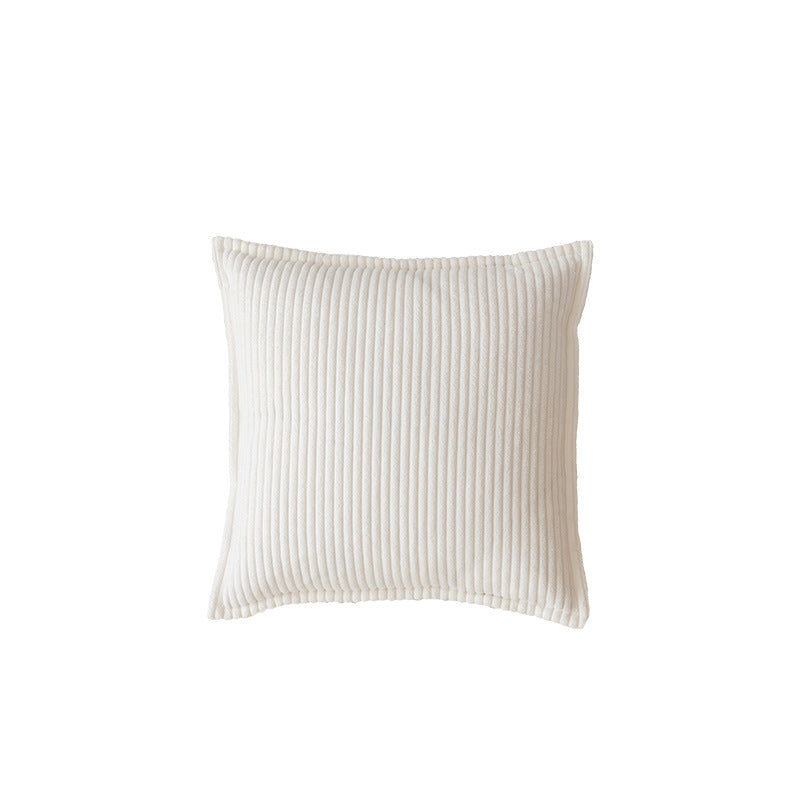 Decorative Ribbed Corduroy Throw Pillow Cover Square Accent Cushion