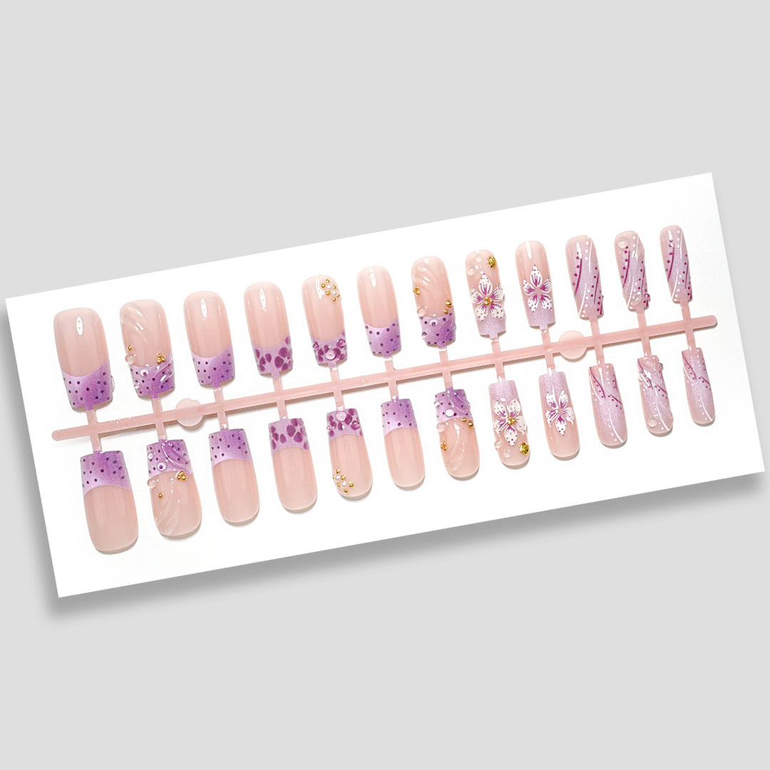 Premium Artistic Floral Press-On Nail Collection