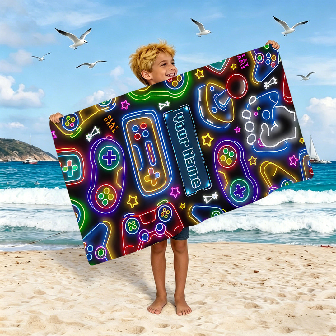 Boys beach towel with game console motif Kalsten