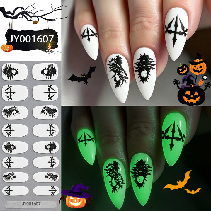 Halloween-Themed Glow-in-the-Dark Nail Wraps