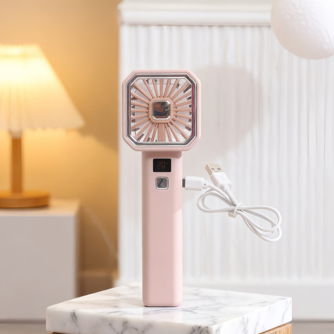 Women's Portable Handheld Fan with Digital Control Kalsten