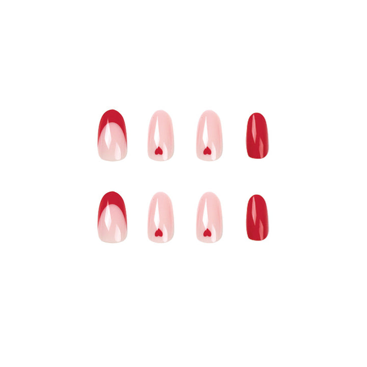 Elegant Nail Extensions with Heart Design Kalsten