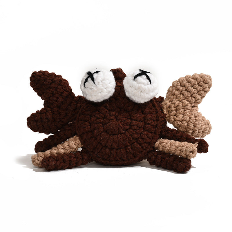 Crocheted Crab Character Backpack