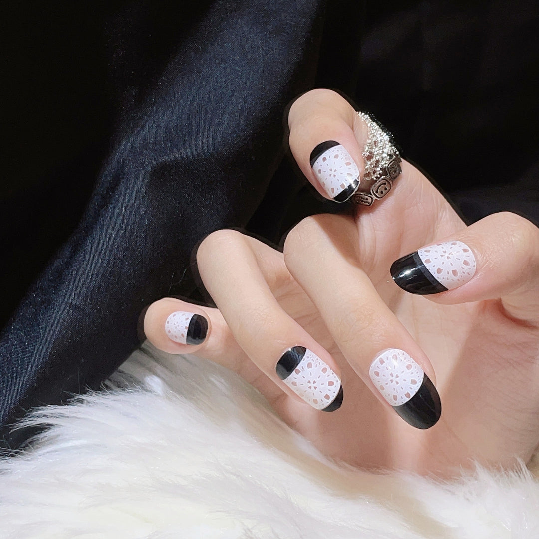 Artistic Press-On Nail Tips Set with Unique Patterns