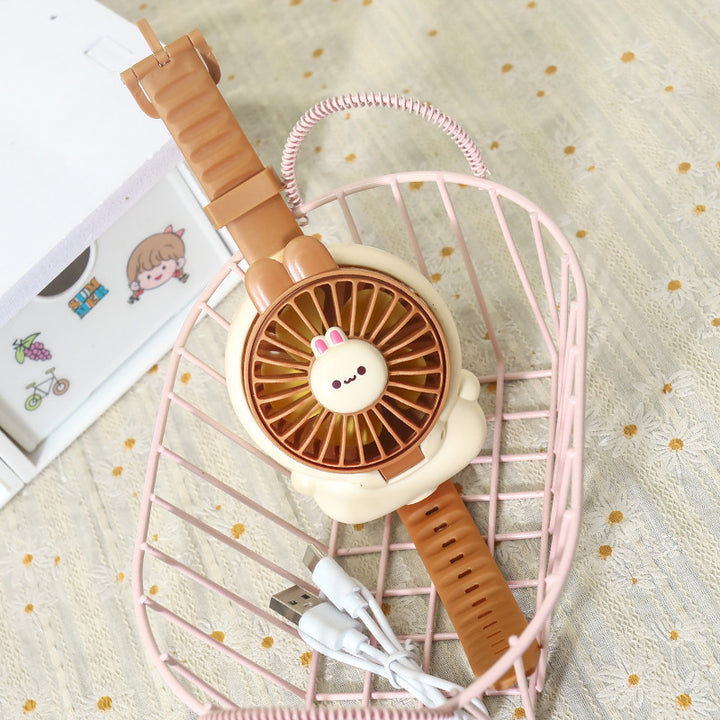 Women's Portable Hand Fan with Fun Rabbit Design Kalsten