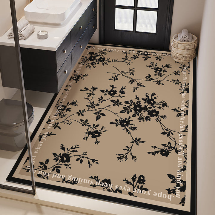 Floral Design Bathroom Mat