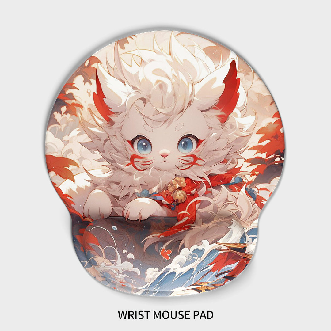 Artistic Cat-Themed Ergonomic Mouse Pad
