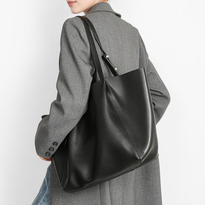 Minimalist Sculpted Tote with Adjustable Shoulder Straps