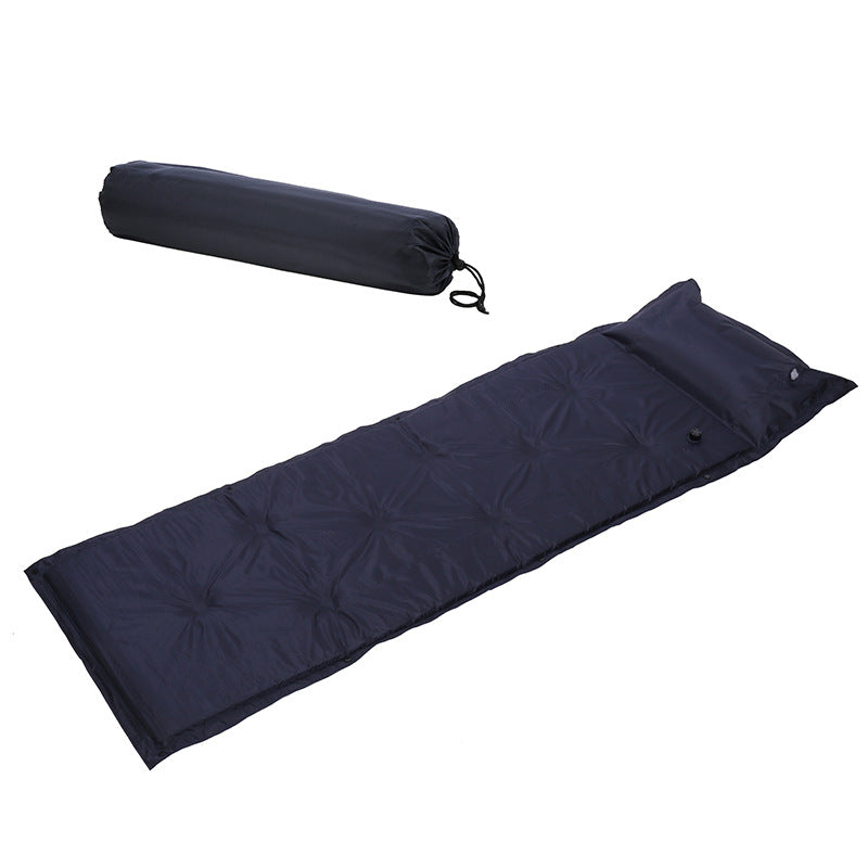tufted insulated roll-out camping sleep mat with integrated pillow and modular snap connectors Kalsten