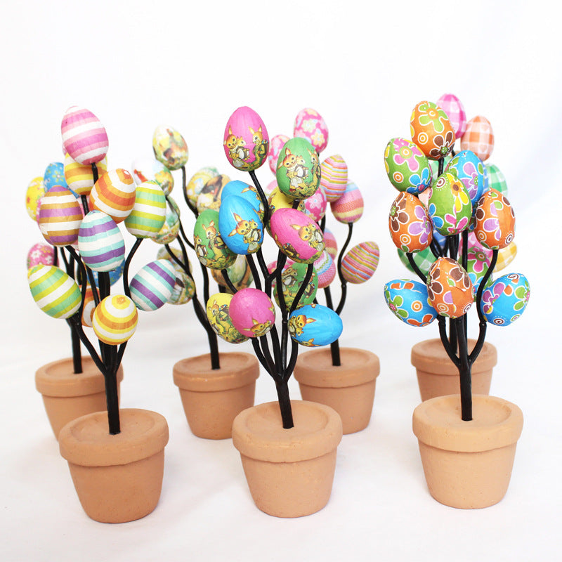 Decorative Flower Pot with Colorful Egg Blooms Kalsten