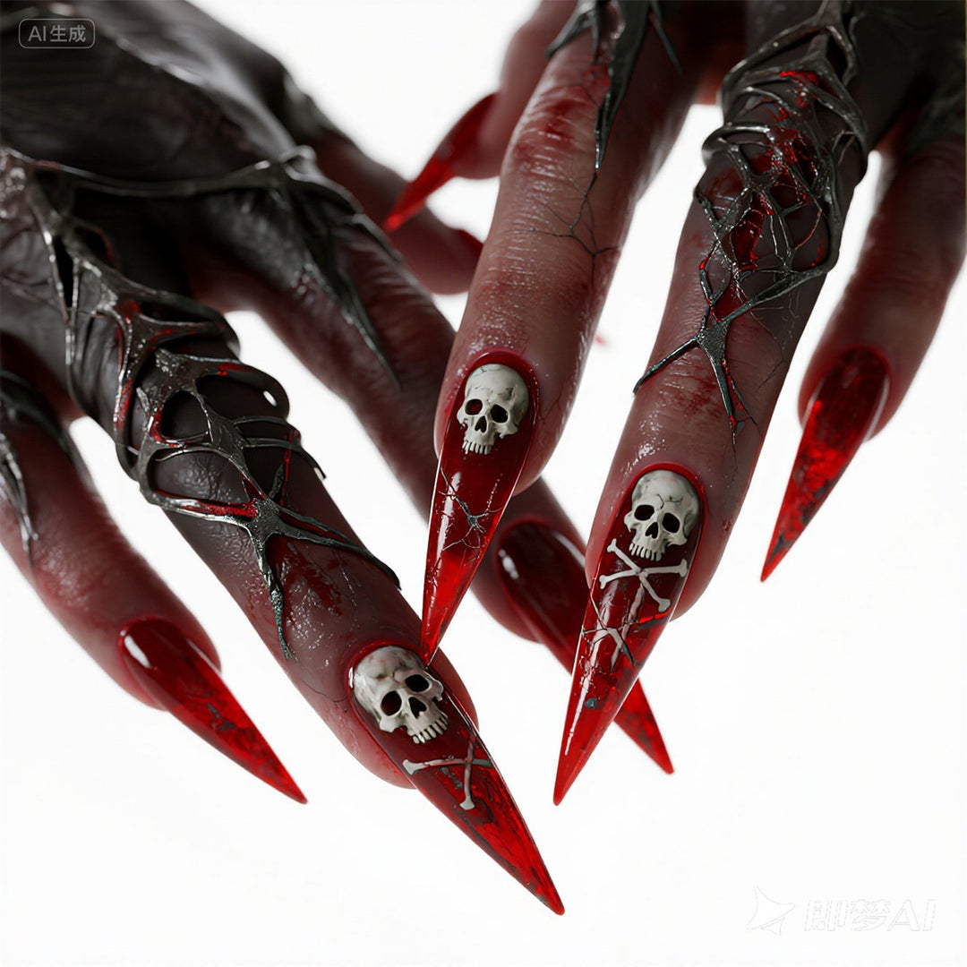Artificial Nail Set with Colorful Flower Patterns Kalsten
