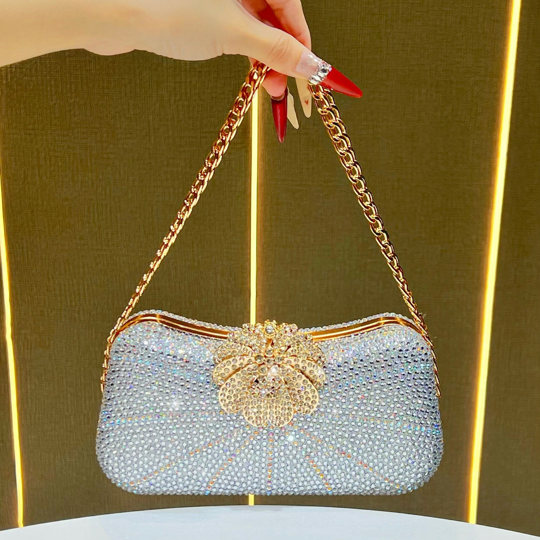 Rhinestone-Studded Evening Purse