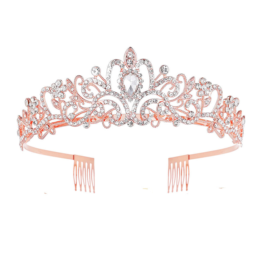 Ladies Sparkling Crystal Tiara with Filigree Design Kalsten