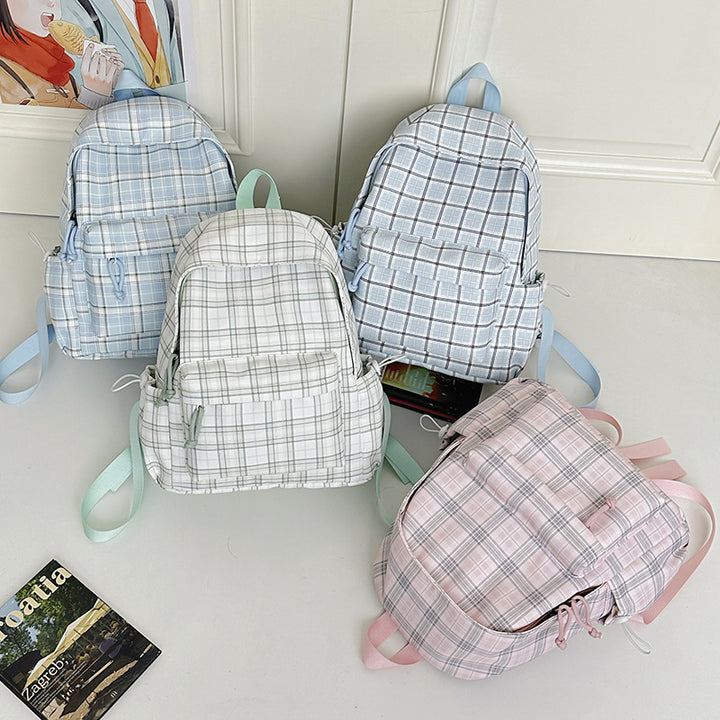 Stylish Checkered Pattern Backpack Kalsten