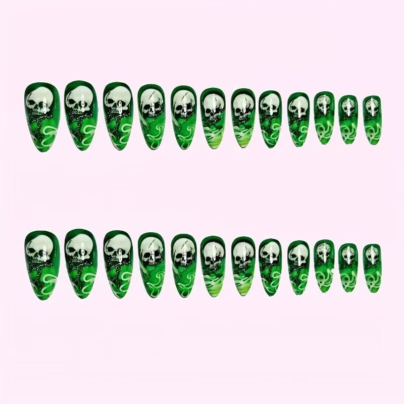 Artistic Skull Themed Nail Art Set