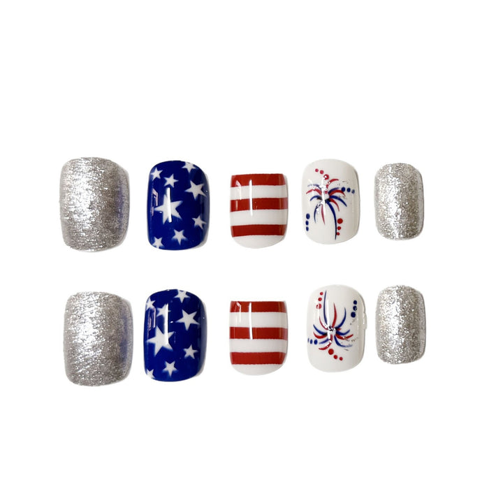 Patriotic Themed Press-On Nail Art Set Kalsten