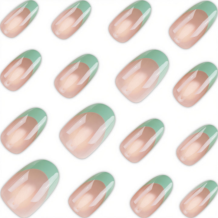 Stylish Press-On Nail Set with French Tip Design Kalsten