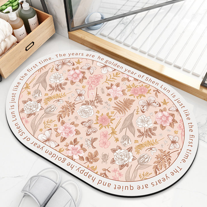Decorative Floral Patterned Bath Mat