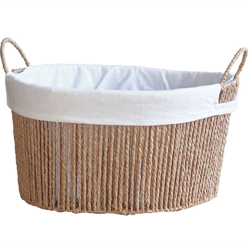 Handcrafted storage basket with white cotton lining Kalsten