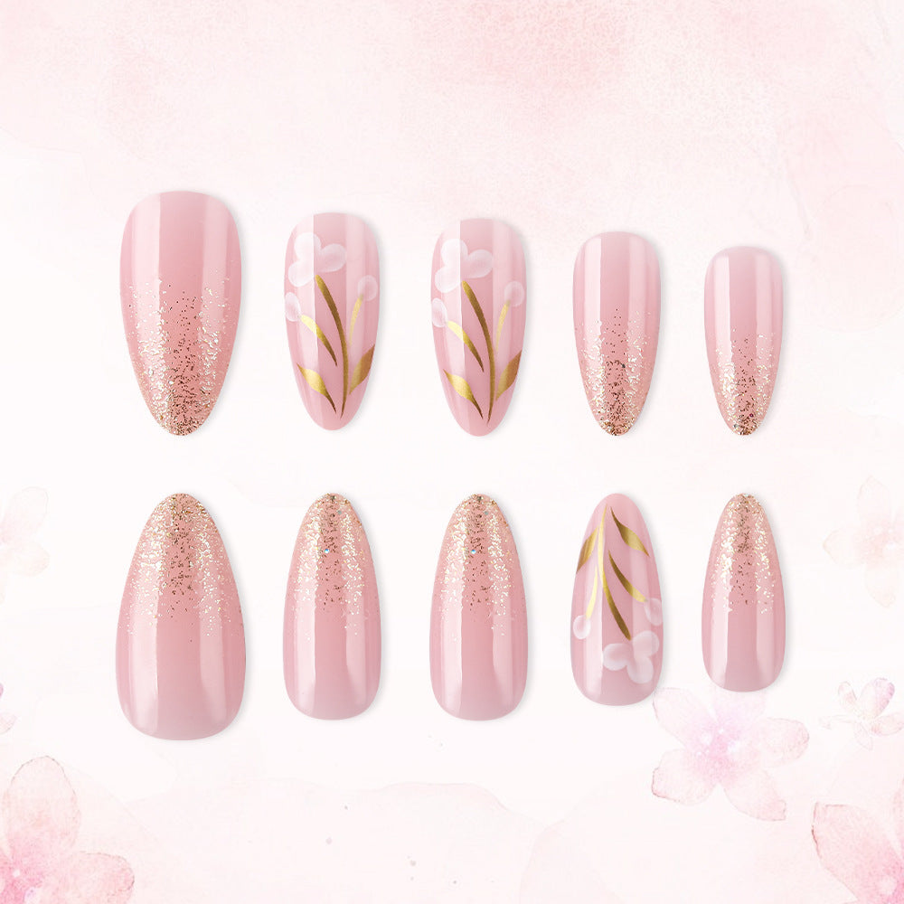 Artistic Floral Press-On Nail Set Kalsten