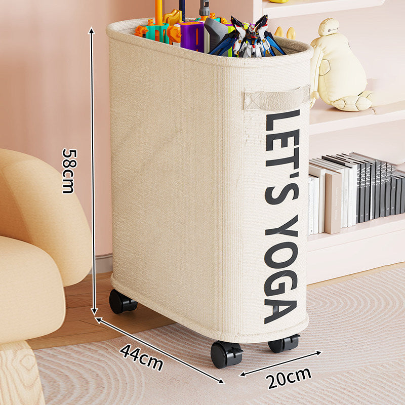 Tall Slim Rolling Fabric Laundry Hamper with Locking Casters
