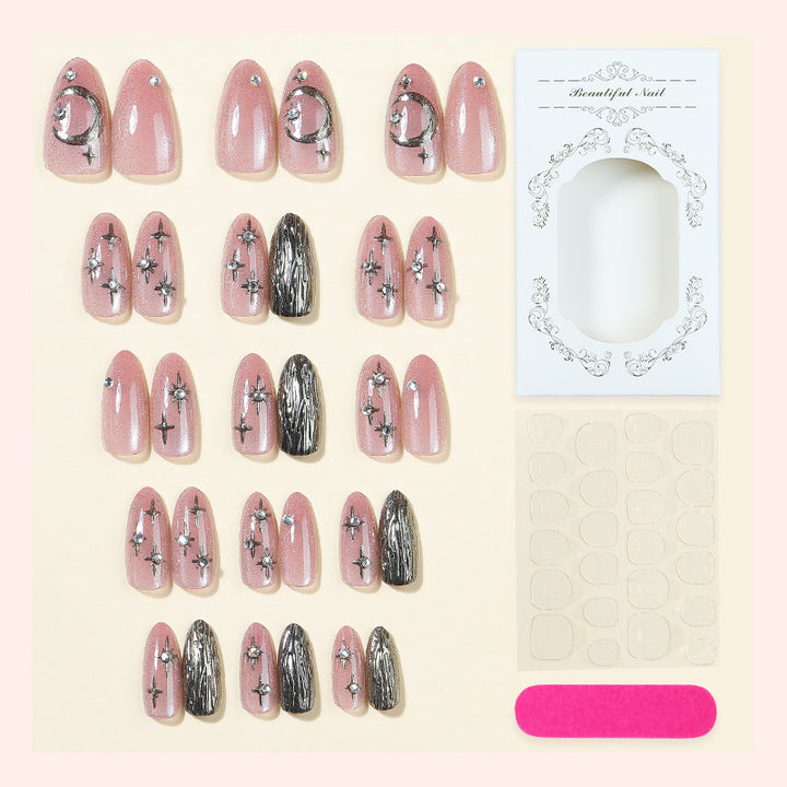 Creative nail art set with stylish star and moon designs Kalsten