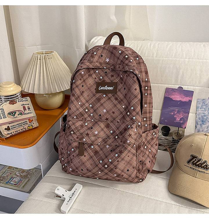 Stylish Checked Pattern Backpack Kalsten