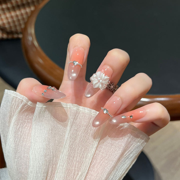 Decorative Press-On Nails with Gem Accents Kalsten
