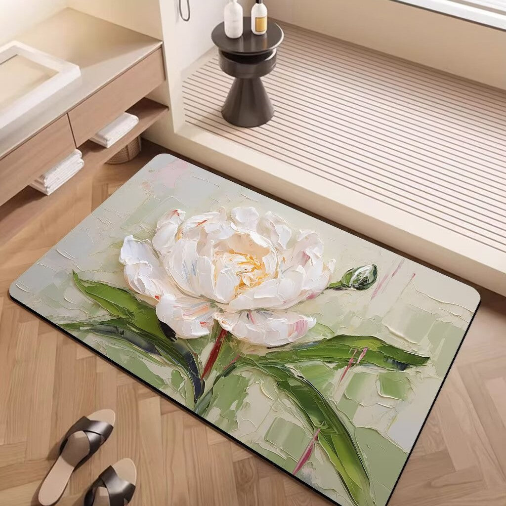 Artistic Floral Pattern Area Mat Kalsten