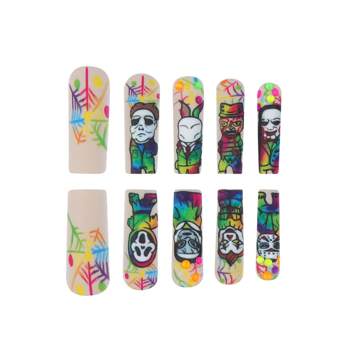 Artistic Horror-Themed Press-On Nails Kalsten