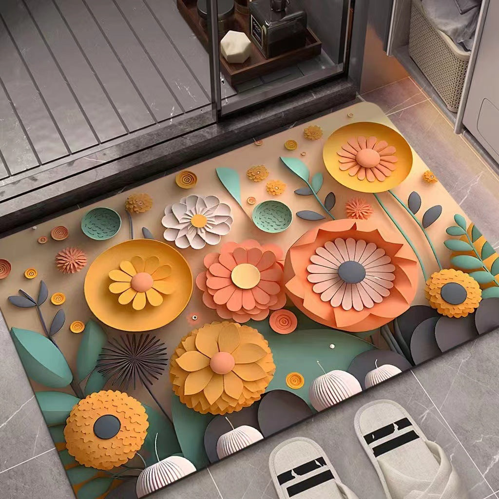 3D Textured Floral Mat Kalsten