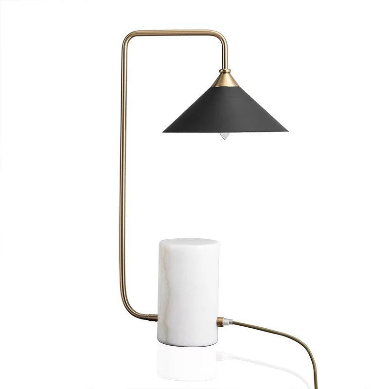 Modern Marble Table Lamp with Adjustable Shade