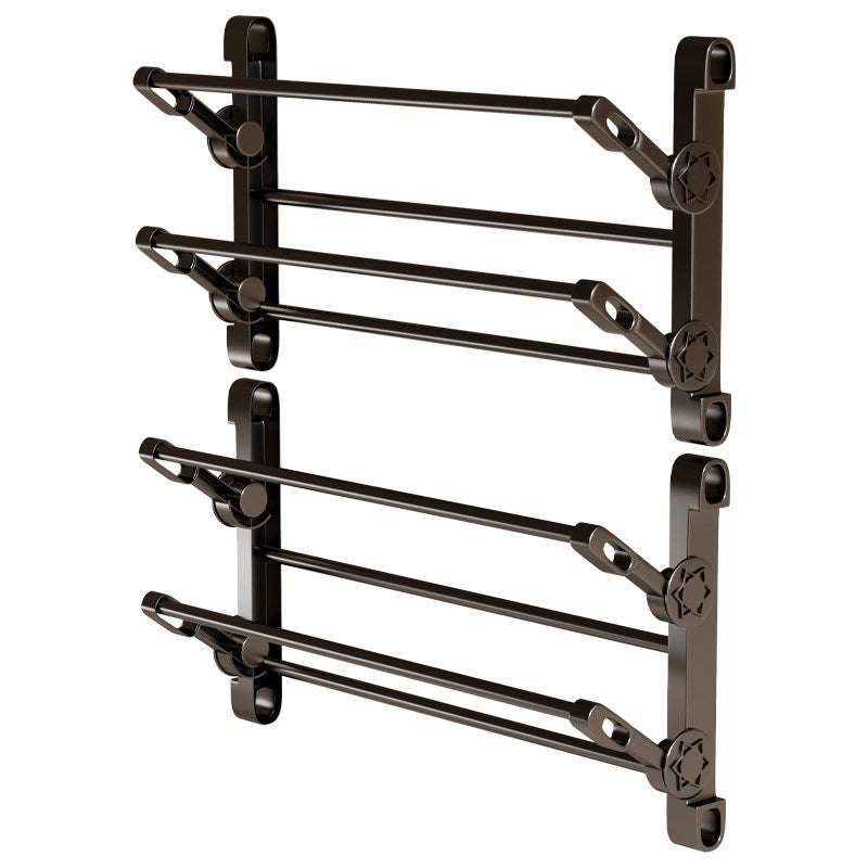 Over-Door Space-Saving Adjustable Double-Tier Shoe Organizer Rack with Angled Ventilated Rails