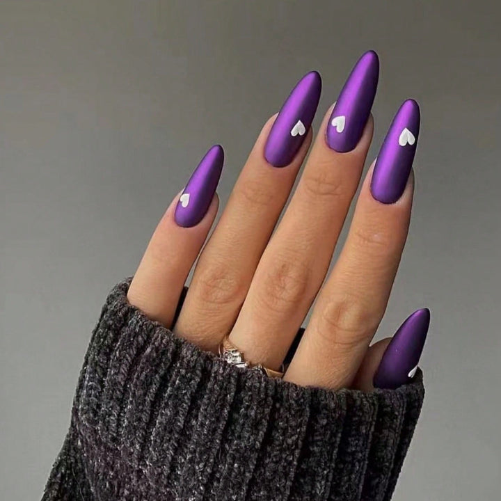 Artistic Heart-Accent Stiletto Nail Art Set