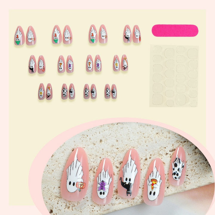 Creative Acrylic Nail Set with Halloween Motifs Kalsten