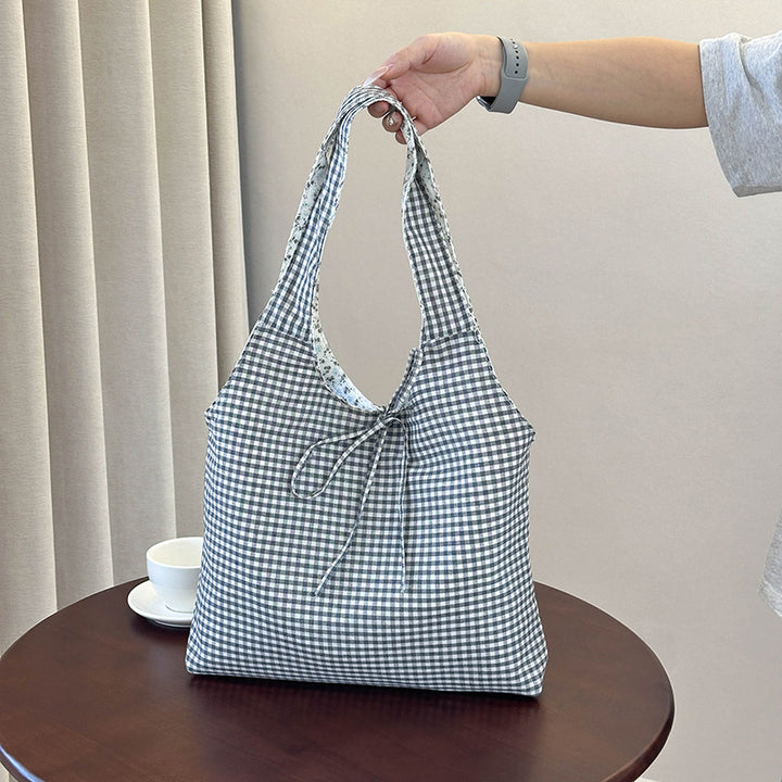 Stylish Checkered Shopping Tote Bag Kalsten