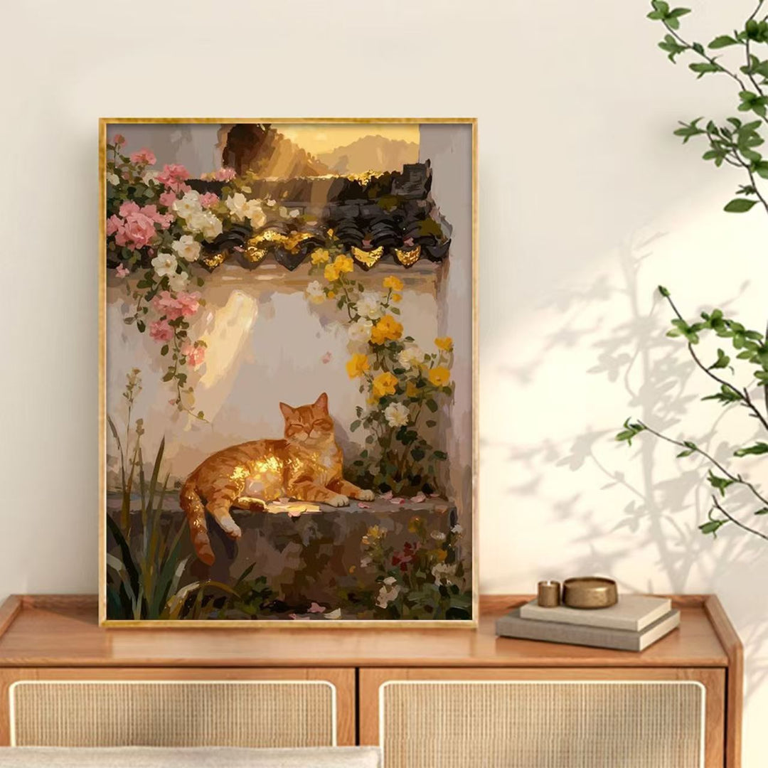 Yawning Cat Canvas Wall Art Print Kalsten